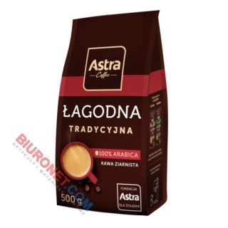 Kawa Astra Łagodna Tardycyjna 100% Arabica, ziarnista 500 g