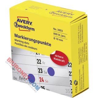 Kółka do zaznaczania Avery Zweckform Marking Dots 10mm, dyspenser, 800 sztuk niebieskie