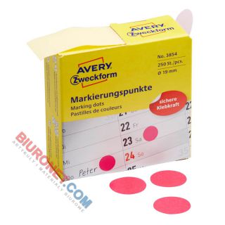 Kółka do zaznaczania Avery Zweckform Marking Dots 19mm, dyspenser, 250 sztuk różowe