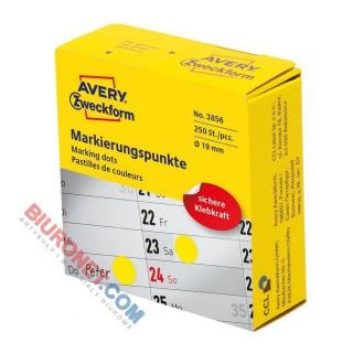 Kółka do zaznaczania Avery Zweckform Marking Dots 19mm, dyspenser, 250 sztuk żółte