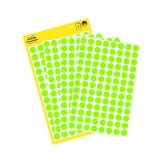 Kółka do zaznaczania Avery Zweckform, średnica 8 mm, 4 x 104 sztuki zielone neon