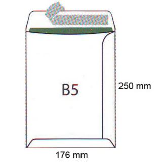 Koperty B5, samoprzylepne z paskiem HK, białe 500 sztuk