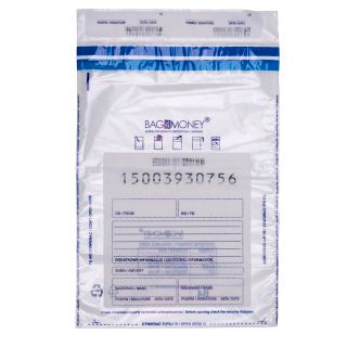 Koperty bezpieczne bag4money Office Products, transparentne foliowe, samoprzylepne z paskiem HK, 50 sztuk B4