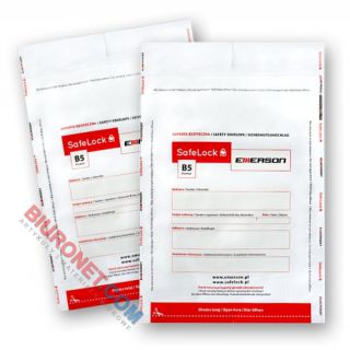 Koperty bezpieczne SafeLock Emerson B4, foliowe, samoprzylepne z paskiem HK, białe 100 sztuk