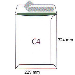 Koperty C4, samoprzylepne z paskiem HK, białe 50 sztuk