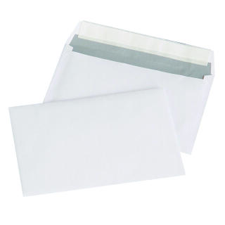 Koperty C6, Office Products samoprzylepne z paskiem HK, białe 1000 sztuk