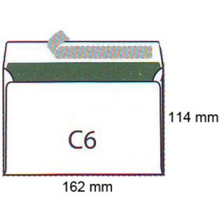 Koperty C6, samoprzylepne z paskiem HK, białe 1000 sztuk