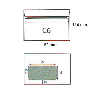 Koperty C6 z oknem lewym, samoprzylepne SK, białe 1000 sztuk