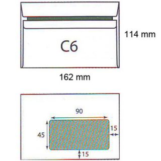 Koperty C6 z oknem prawym, samoprzylepne SK, białe 50 sztuk