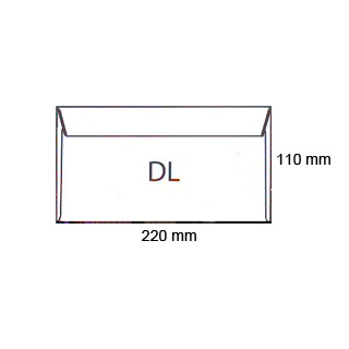 Koperty DL, klejone na mokro NK, białe 1000 sztuk