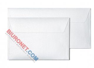 Koperty ozdobne Millenium C6, samoprzylepne z paskiem HK, papier 120g, 10 sztuk białe