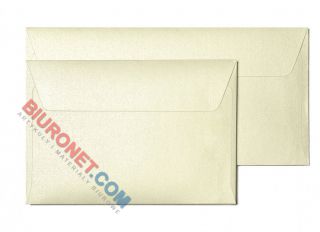 Koperty ozdobne Millenium C6, samoprzylepne z paskiem HK, papier 120g, 10 sztuk kremowe