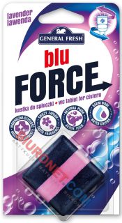 Kostka do spłuczki Blu Force General Fresh 50g, barwiąca wodę w WC lawenda