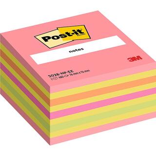 Kostka karteczek samoprzylepnych Post-it 76 x 76 mm, różowe i żółte 450 kartek