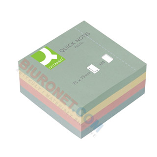 Kostka karteczek samoprzylepnych Q-Connect, 76x76 mm, 400 kartek 4 pastelowe kolory
