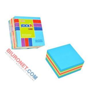 Kostka karteczek samoprzylepnych Stick'n 51 x 51 mm, niebieski mix 4 kolorów neonowych i pastelowych 1 x 250 kartek