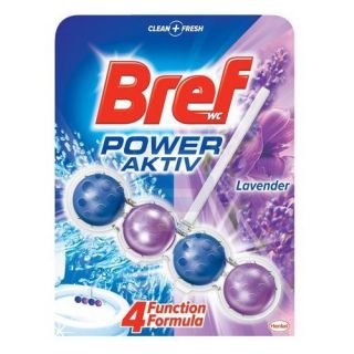 Kostka toaletowa Bref Power Aktiv 50g, zawieszka do WC Lavender