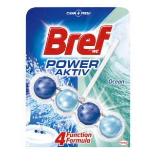 Kostka toaletowa Bref Power Aktiv 50g, zawieszka do WC Ocean