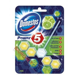 Kostka toaletowa Domestos Power5 55g, zawieszka do WC zapach limonki