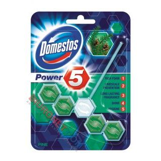 Kostka toaletowa Domestos Power5 55g, zawieszka do WC zapach sosny