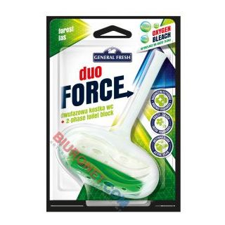 Kostka toaletowa Duo Force General Fresh 40g, dwufazowa zawieszka do WC leśna