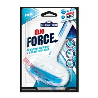 Kostka toaletowa Duo Force General Fresh 40g, dwufazowa zawieszka do WC morska