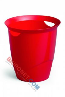 Kosz biurowy Durable, plastikowy, pojemność 16 litrów czerwony