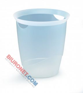 Kosz biurowy Durable, plastikowy, pojemność 16 litrów  bezbarwny transparentny