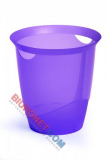 Kosz biurowy Durable, plastikowy, pojemność 16 litrów fioletowy transparentny