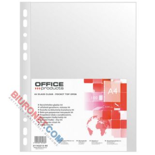 Koszulki krystaliczne Office Products A4/40 mikronów, w folii 100 sztuk