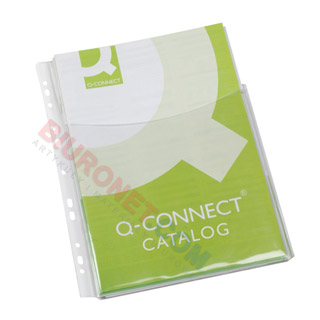 Koszulki poszerzane Q-Connect 3/4 A4/180 mikronów, na katalogi, w folii 5 sztuk