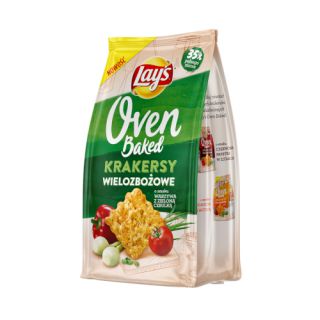 Krakersy Lay's Oven Baked Warzywa z Zieloną Cebulką, wielozbożowe 80g