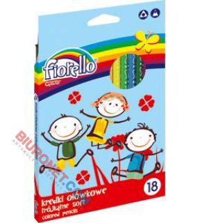 Kredki ołówkowe Fiorello Super Soft, trójkątne 18 kolorów