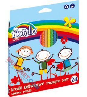 Kredki ołówkowe Fiorello Super Soft, trójkątne 24 kolory