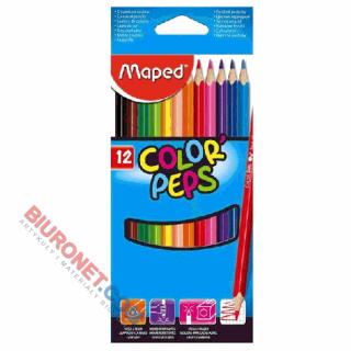 Kredki ołówkowe Maped Color'Peps, trójkątne 12 kolorów
