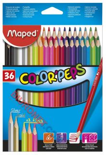 Kredki ołówkowe Maped Color'Peps, trójkątne 36 kolorów