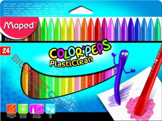 Kredki plastikowe Maped Color'Peps PlastiClean, nie brudzące, dwie końcówki 24 kolory