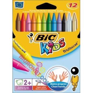 Kredki świecowe BIC Plastidecor, okrągłe 12 kolorów