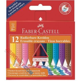 Kredki świecowe Faber Castell, trójkątne, 12 kolorów 12 kolorów
