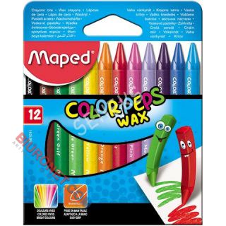 Kredki świecowe Maped Color'Peps Wax, trójkątne 12 kolorów