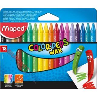 Kredki świecowe Maped Color'Peps Wax, trójkątne 18 kolorów