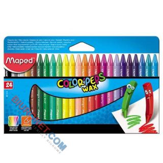 Kredki świecowe Maped Color'Peps Wax, trójkątne 24 kolory