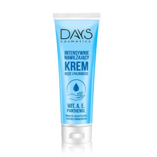 Krem do rąk i paznokci DAYS COSMETICS, intesywnie nawilżający z witaminą A, E i pantenol, 125 ml 125ml