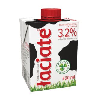 Łaciate 3,2% 0,5L, mleko UHT w kartonie 1 sztuka