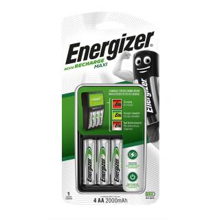 Ładowarka Energizer Accu Recharge Maxi, czas ładowania 8h, w zestawie 4 akumulatorki AA Power Plus ładuje AA / AAA