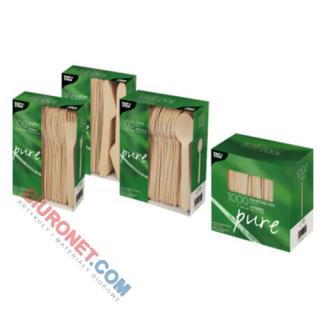 Łyżeczki drewniane PapStar Pure, sztućce jednorazowe, biodegradowalne 100 sztuk