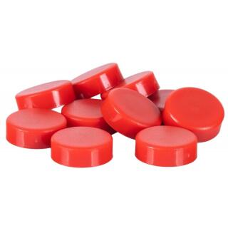 Magnesy do tablic Q-Connect okrągłe 20 mm, w plastikowej obudowie, 10 sztuk czerwone