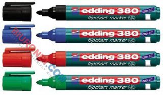 Marker do flipchartów Edding 380, okrągła końcówka 1,5 - 3 mm czerwony