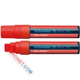Marker kredowy Schneider Maxx 260 Deco, gruba linia pisania 5-15 mm czerwony