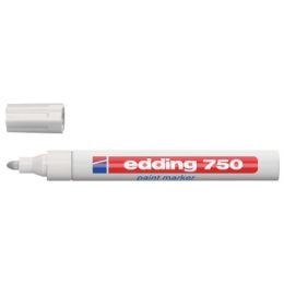 Marker lakierowy Edding 750, okrągła końcówka 2-4 mm biały